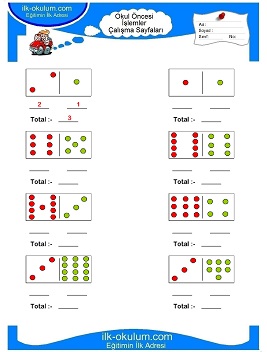 Çocuklar İçin toplam işlemi yaprak testleri 